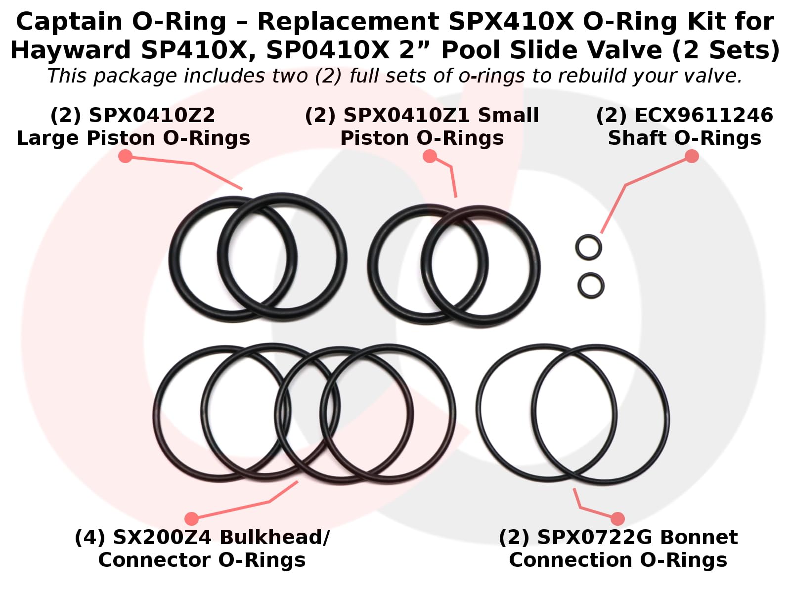 Captain O-Ring SPX410X shaft O-rings for smooth valve operation.