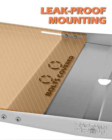CaptainGrill heavy-duty galvanized steel pan for durability.