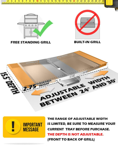 CaptainGrill tray features a sloped channel to drain efficiently.