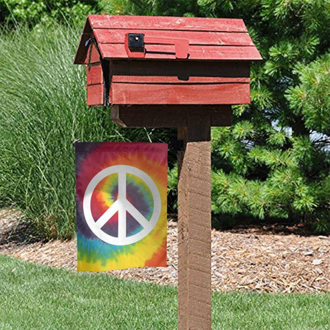 Caqqweiz Tie Dye Peace Flag 12x18 size fits standard flag stands.