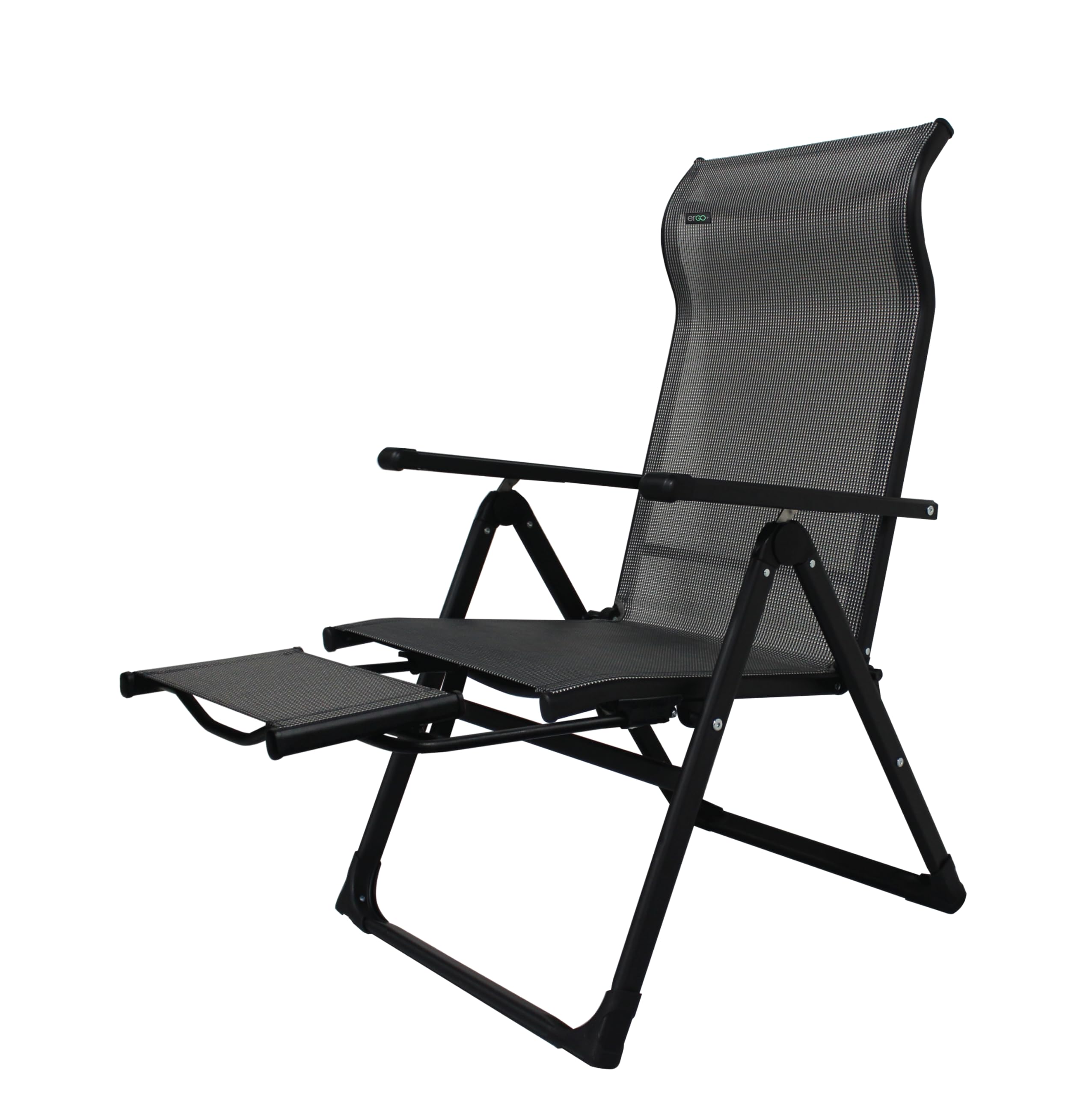 Caravan Sports Ergo+ adjustable lounger with seven-position recline for personalized outdoor comfort.