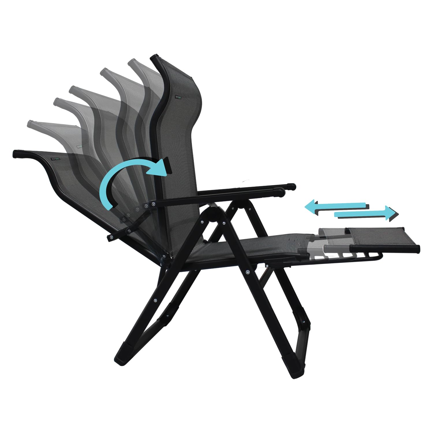 Caravan Sports Ergo+ all-weather fabric resists wear for sun, rain, and breeze.