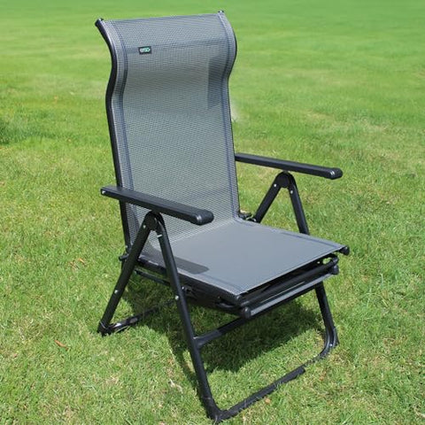 Caravan Sports Ergo+ weather-resistant chair withstands wind and moisture outdoors.