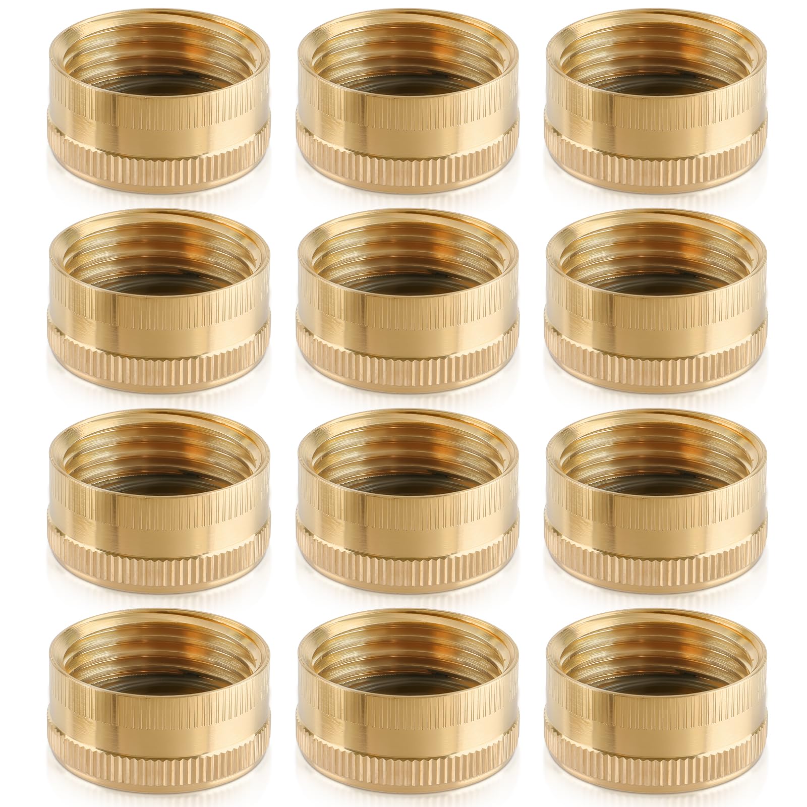 CARBBIA 12pcs brass end caps 3-4 inch pack for durable hose sealing.