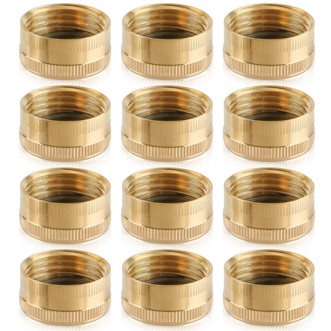CARBBIA 12pcs brass end caps 3-4 inch pack for durable hose sealing.