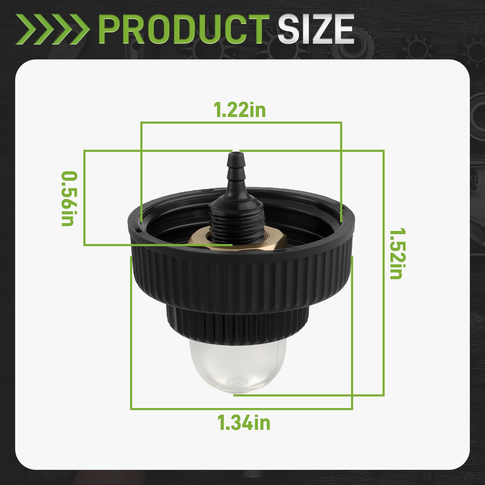 CARBBIA A01372A primer bulb closeup for Homelite XL2 starting aid.