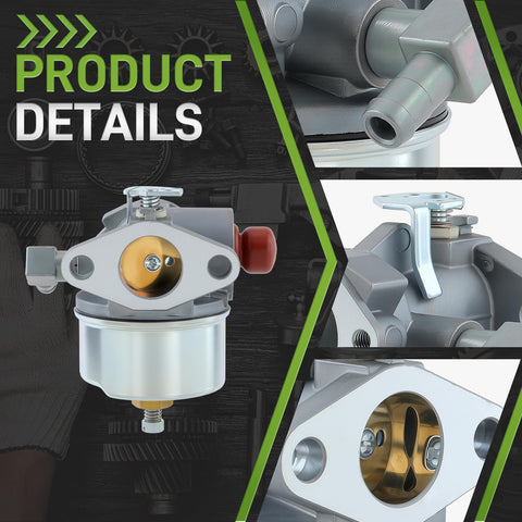 Carbbia carburetor side view showing compact all-in-one design for Tecumseh 632795A.