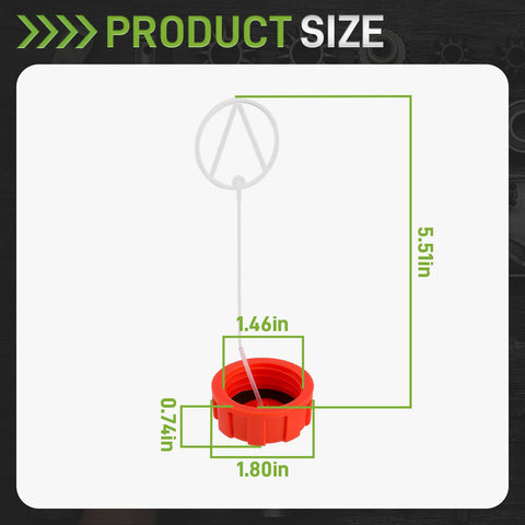 CARBBIA fuel cap assembly for Echo SRM-225, side view, quick installation design.