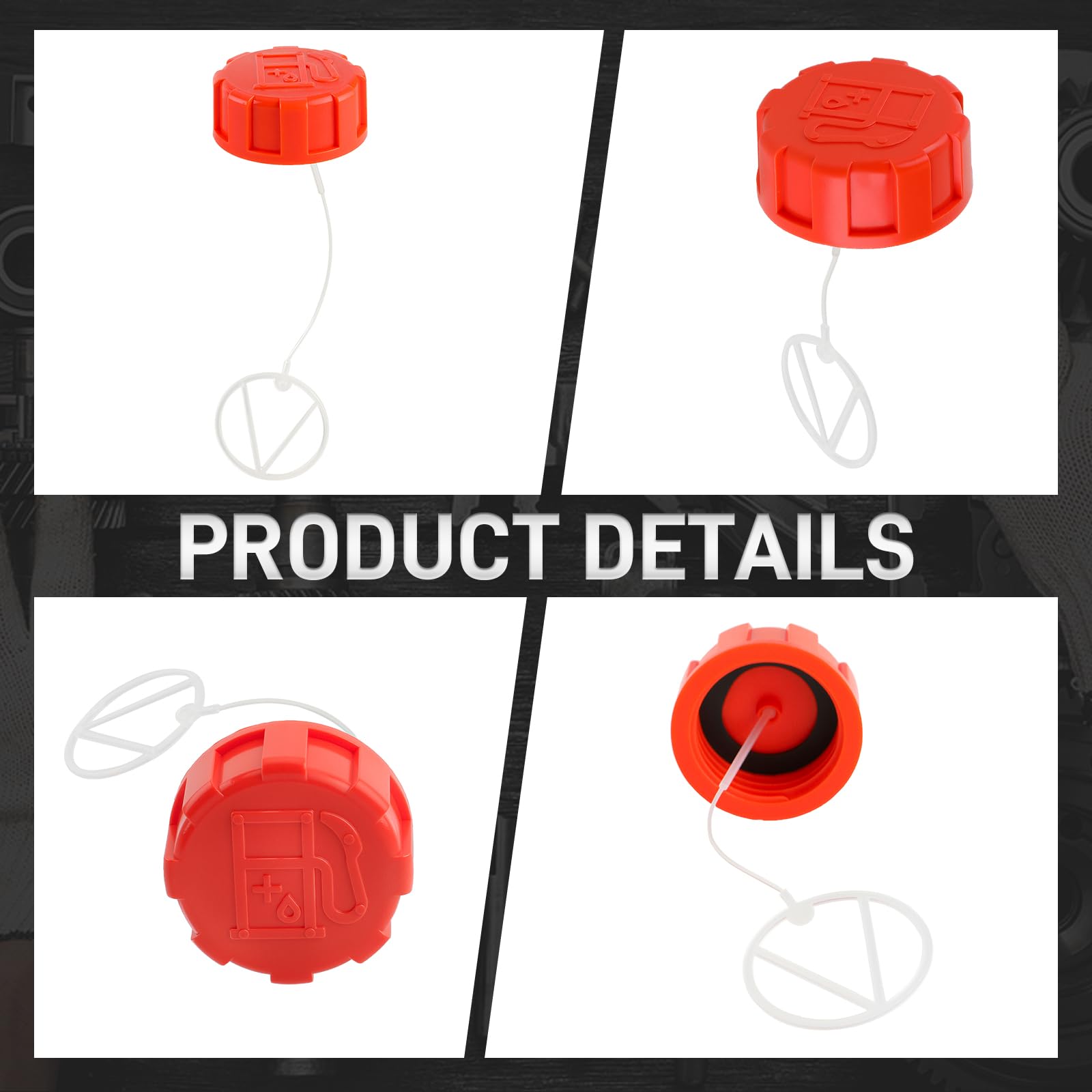 CARBBIA fuel cap assembly for Echo GT-225, close-up, durable materials resist fuel exposure.