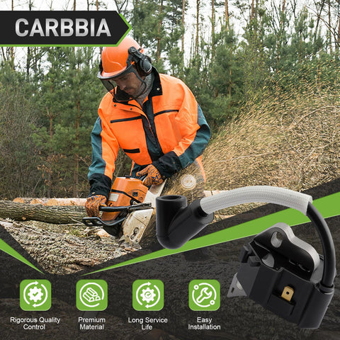 CARBBIA packaging image with installation guide for Stihl MS170–MS180