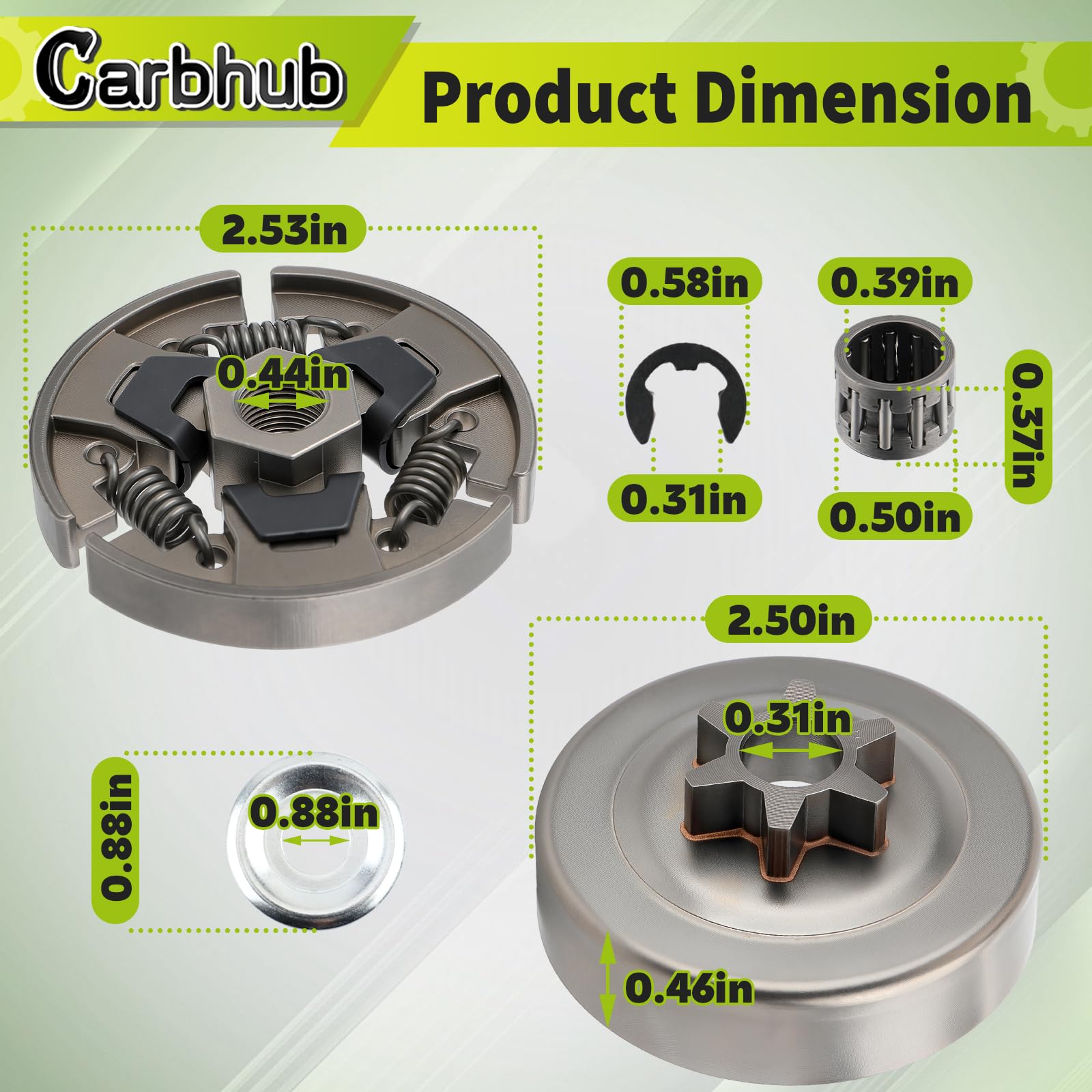 Carbhub 3/8-lp sprocket 2003 2073 compatible with Stihl