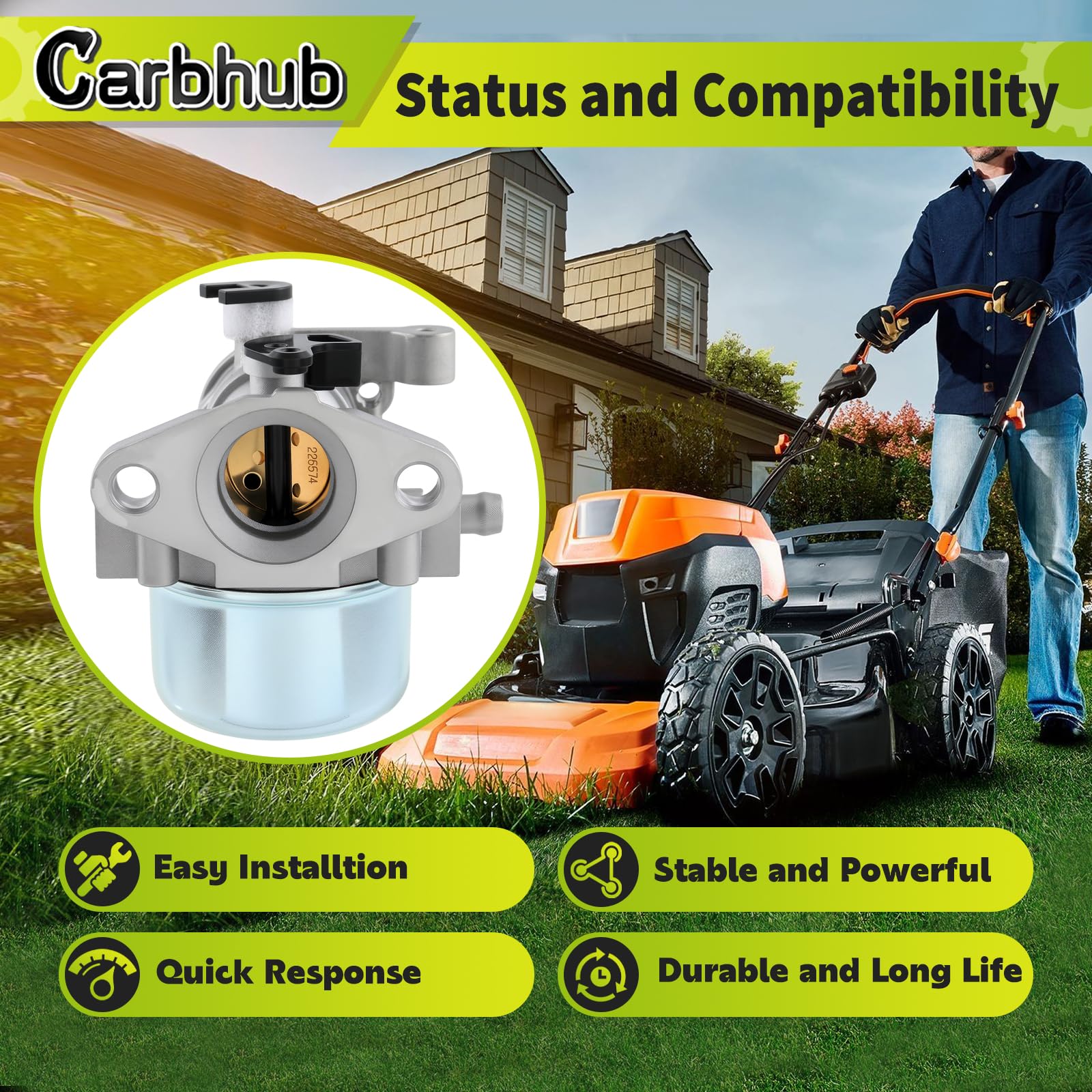 Close-up of Carbhub 675 carburetor showing precise construction