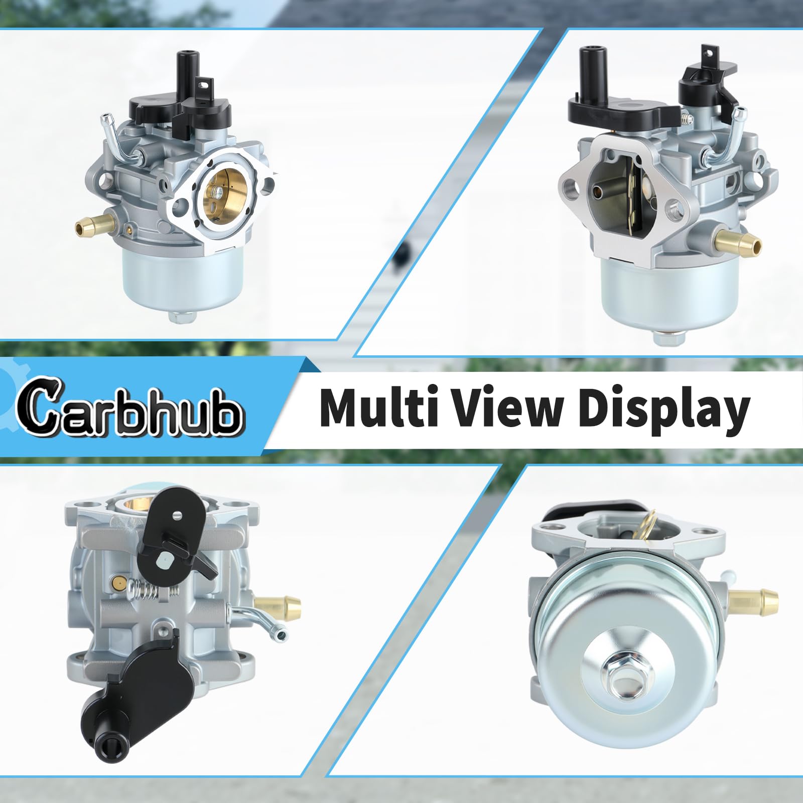 Carbhub 801396 carburetor side view for compact fit.