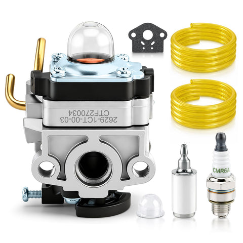 Carbhub C430 carburetor close-up for Ryobi 30cc trimmer, enabling smooth starts.