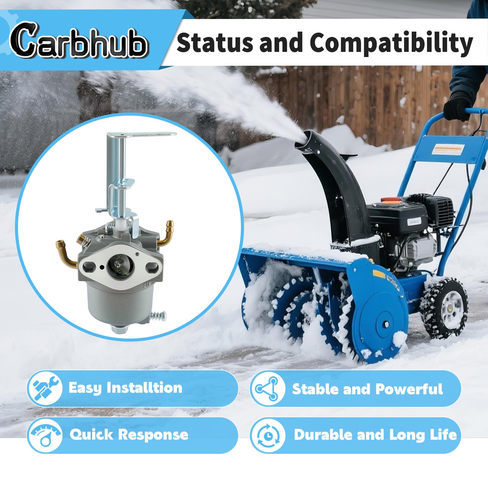 Carbhub carburetor-fitment for Power Clear 180 and 418ZR ensures compatibility