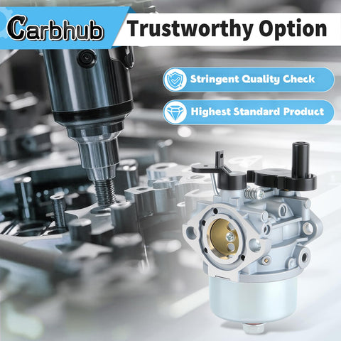 Carbhub carburetor package contents including gaskets and fuel line.