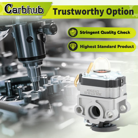 Carbhub replacement kit includes gasket set, primer bulb, and two fuel lines.