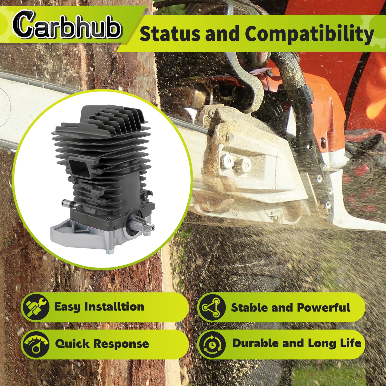 Carbhub crankshaft for Stihl MS390 supports smooth rotation and reliable operation