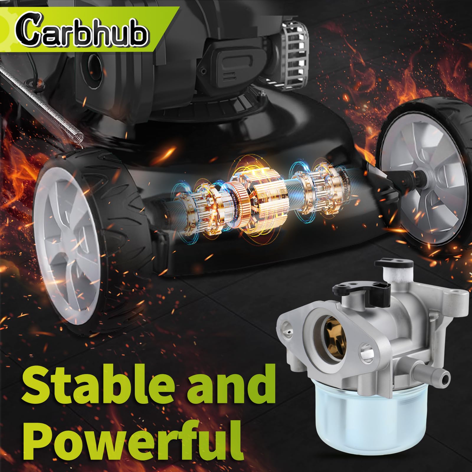 Carbhub fuel filter included for steady fuel flow