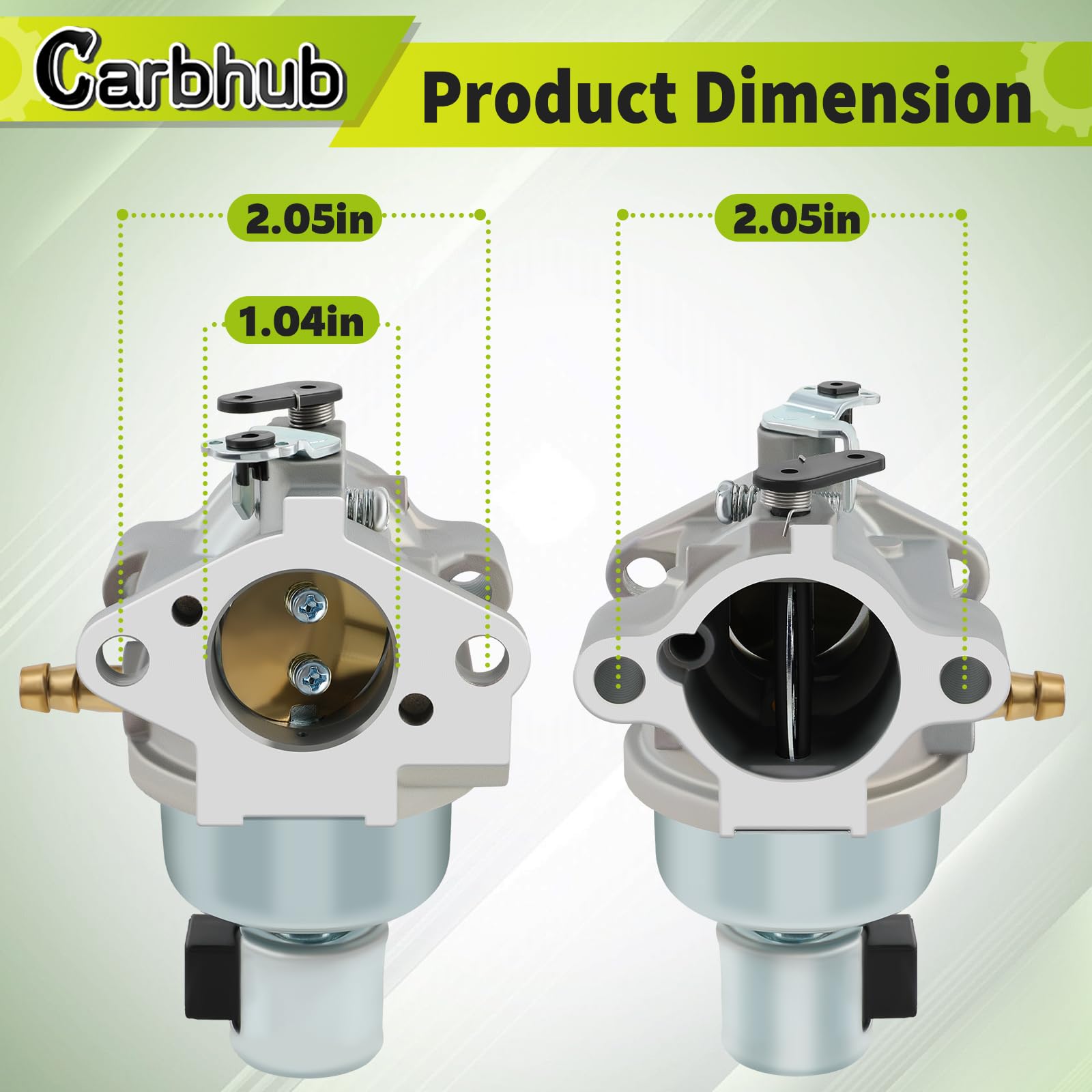 Carbhub fuel filter shown helps clean fuel for smoother operation.