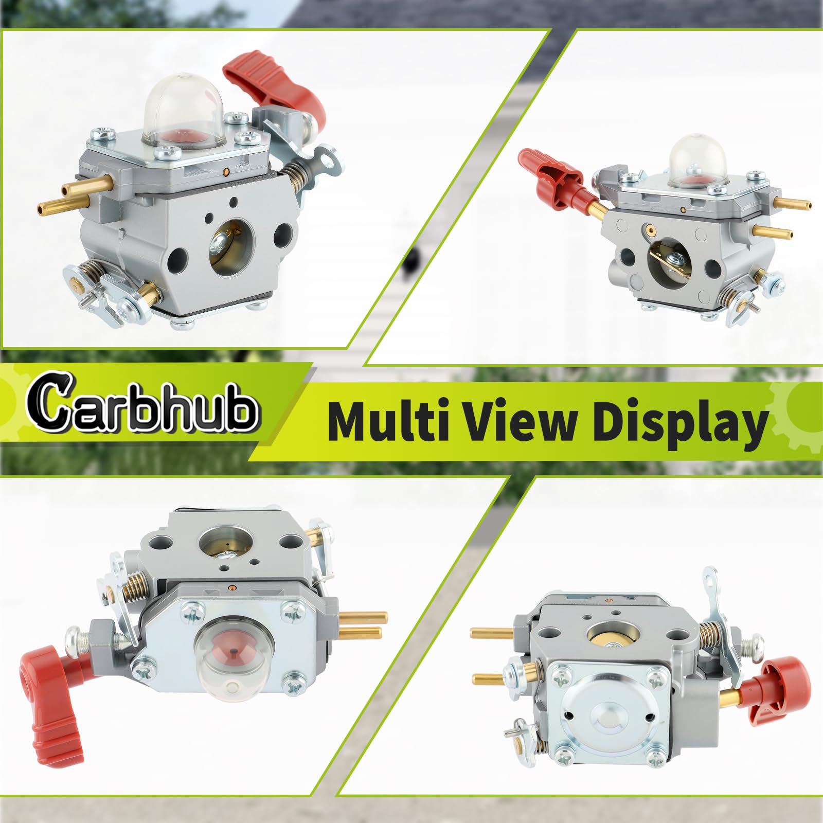 Carbhub fuel lines and primer bulb ease starting and reliable priming.