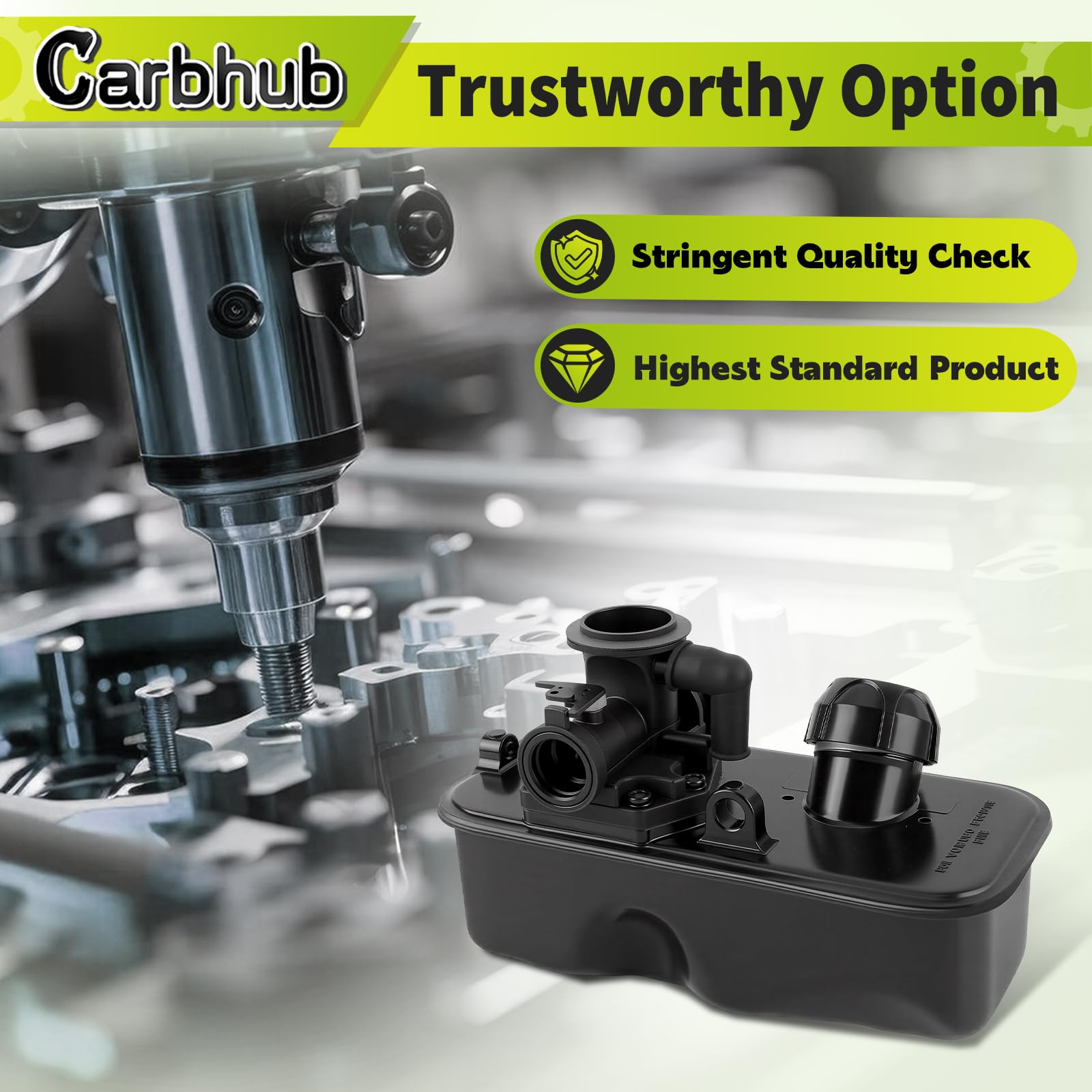 Carbhub gasket and diaphragm set for a tight seal and lasting operation.