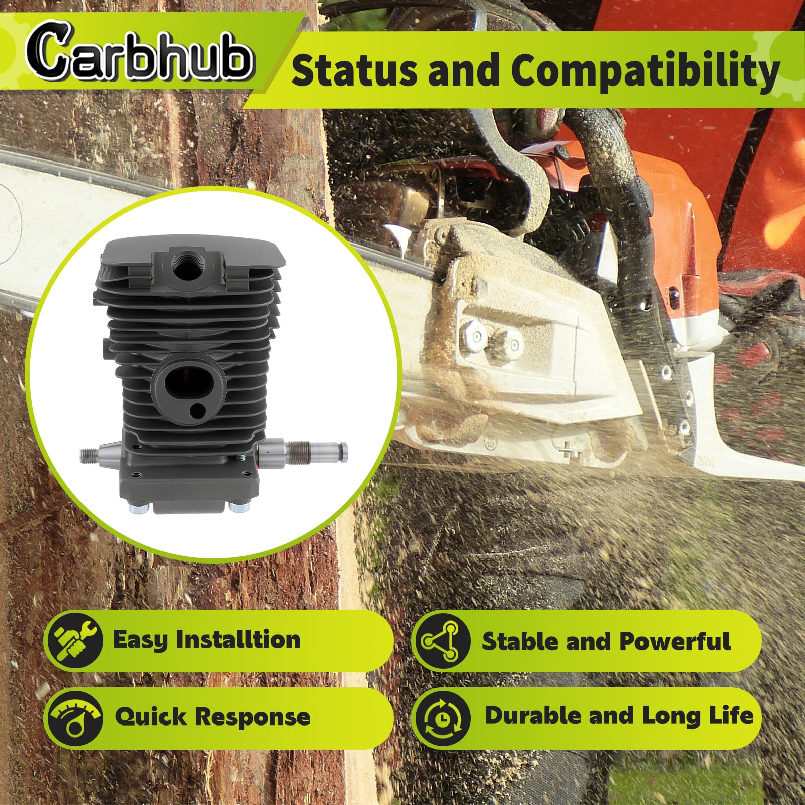 Carbhub MS180 crankshaft assembly supporting smooth engine timing