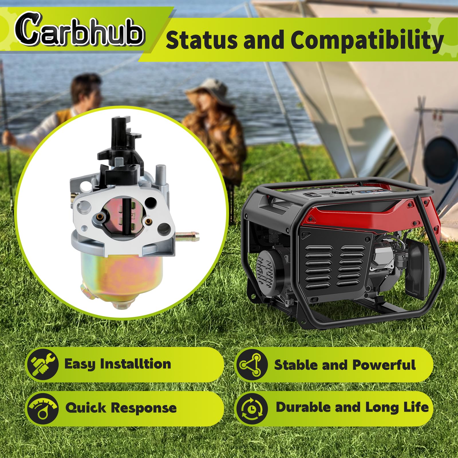 Carbhub P54173 kit contents with fuel filter and line.