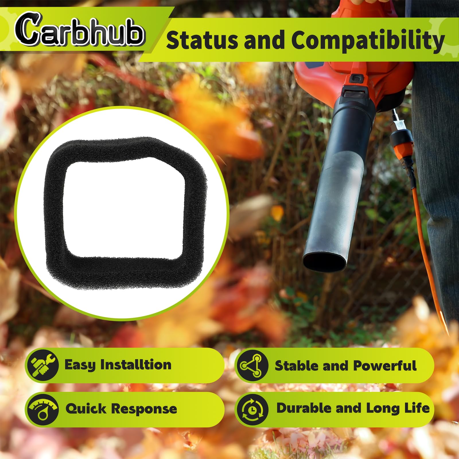 Carbhub packaging shows the included components as pictured.