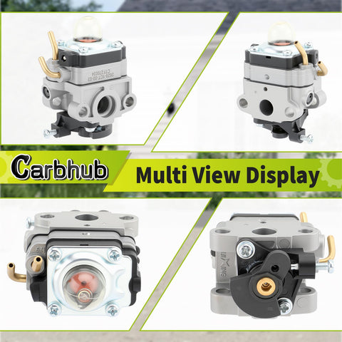 Carbhub carburetor fit view shows compatibility across multiple 30cc Ryobi and Homelite models.