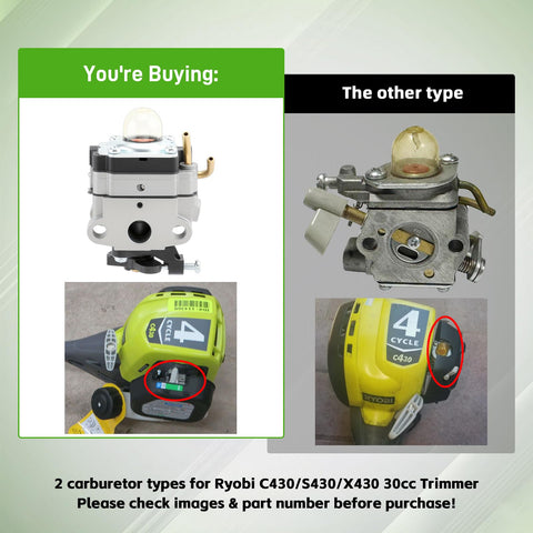 Carbhub Ryobi trimmer carburetor install view, supports quick field maintenance.
