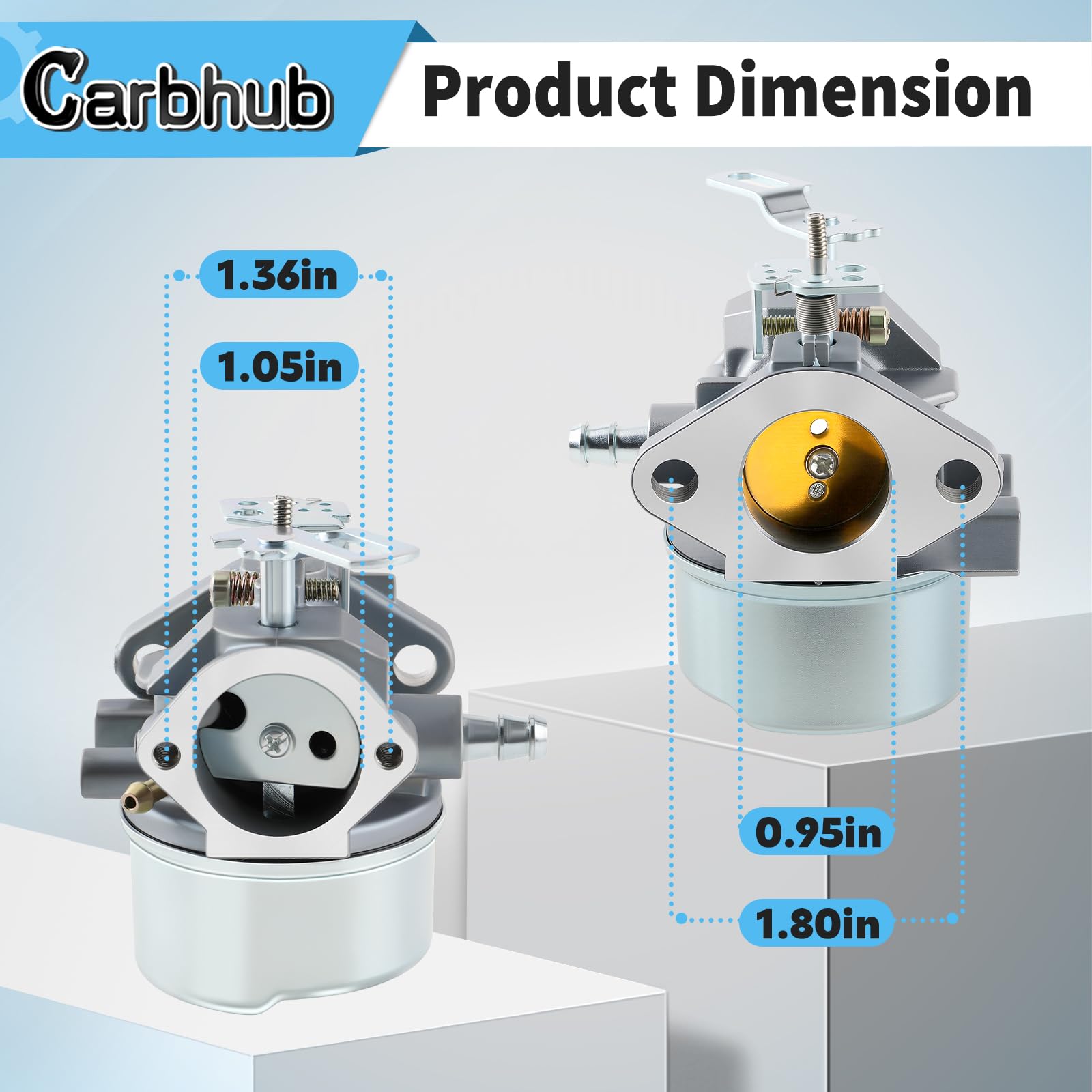 Carbhub primer bulb and fuel lines boost starting reliability.