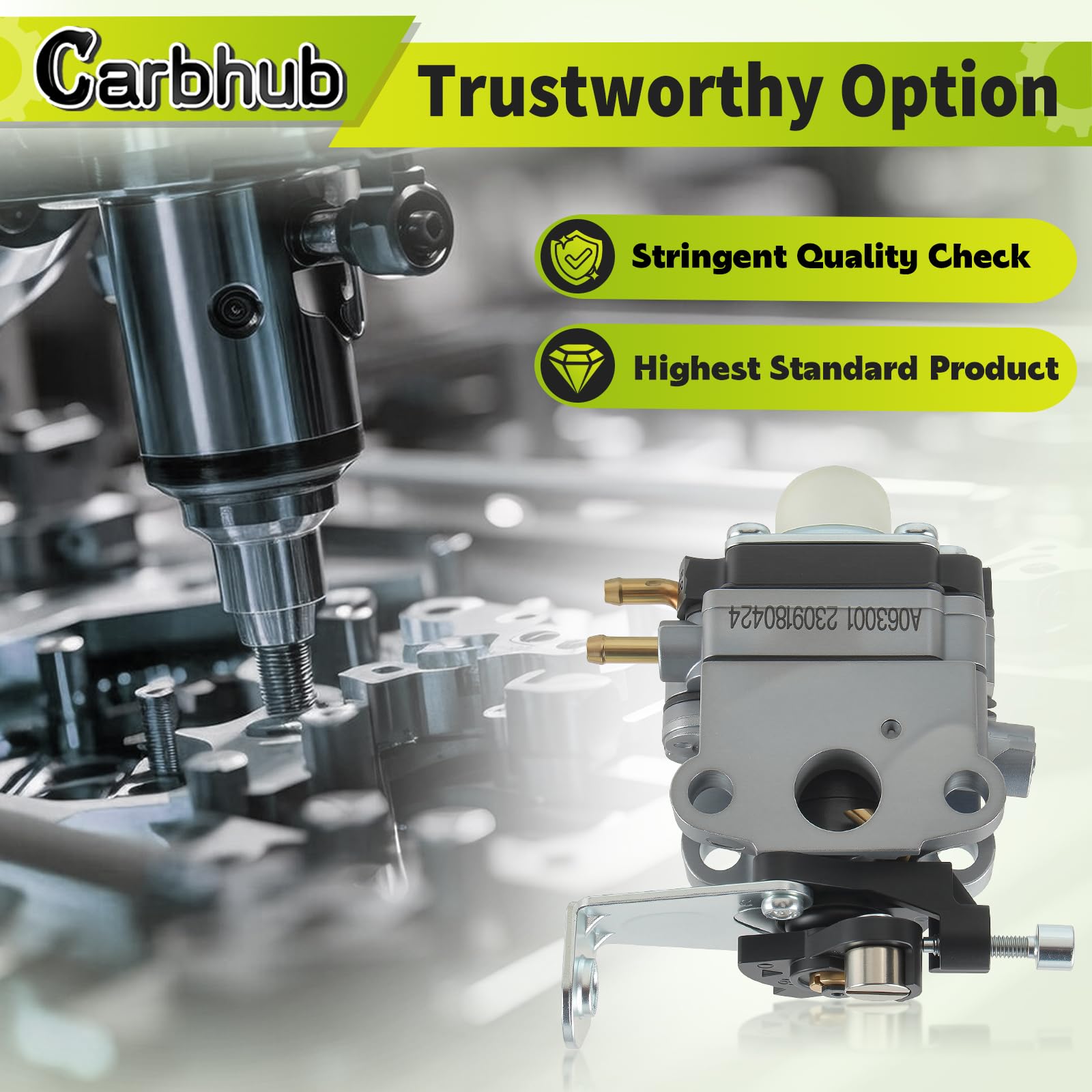 Carbhub tiller in use with carb helps smoother operation.