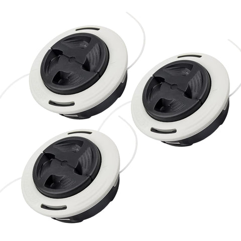 Carburionix 3-pack C26-2 trimmer head front view with dual-line design