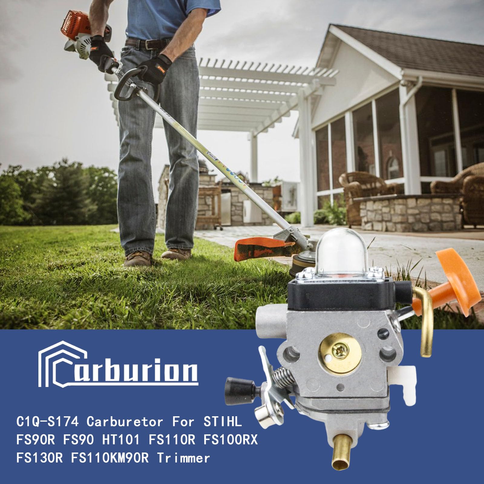 Carburionix C1Q-S174 replacement carb, packaged for quick STIHL compatibility.