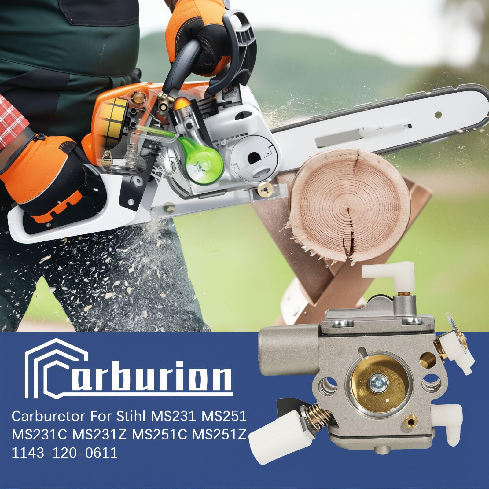 Carburionix ms251cbe air-filter-and-seal improves air flow and engine health