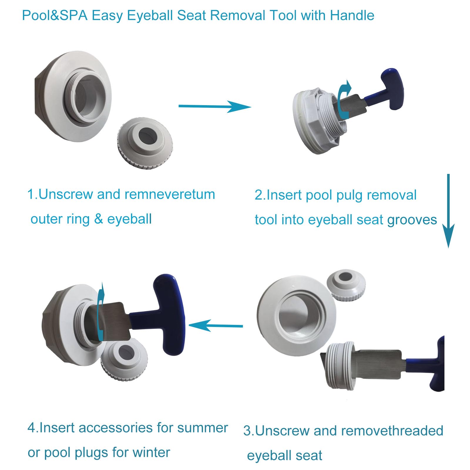 Card Holder stainless steel eyeball seal removal tool durable and corrosion resistant