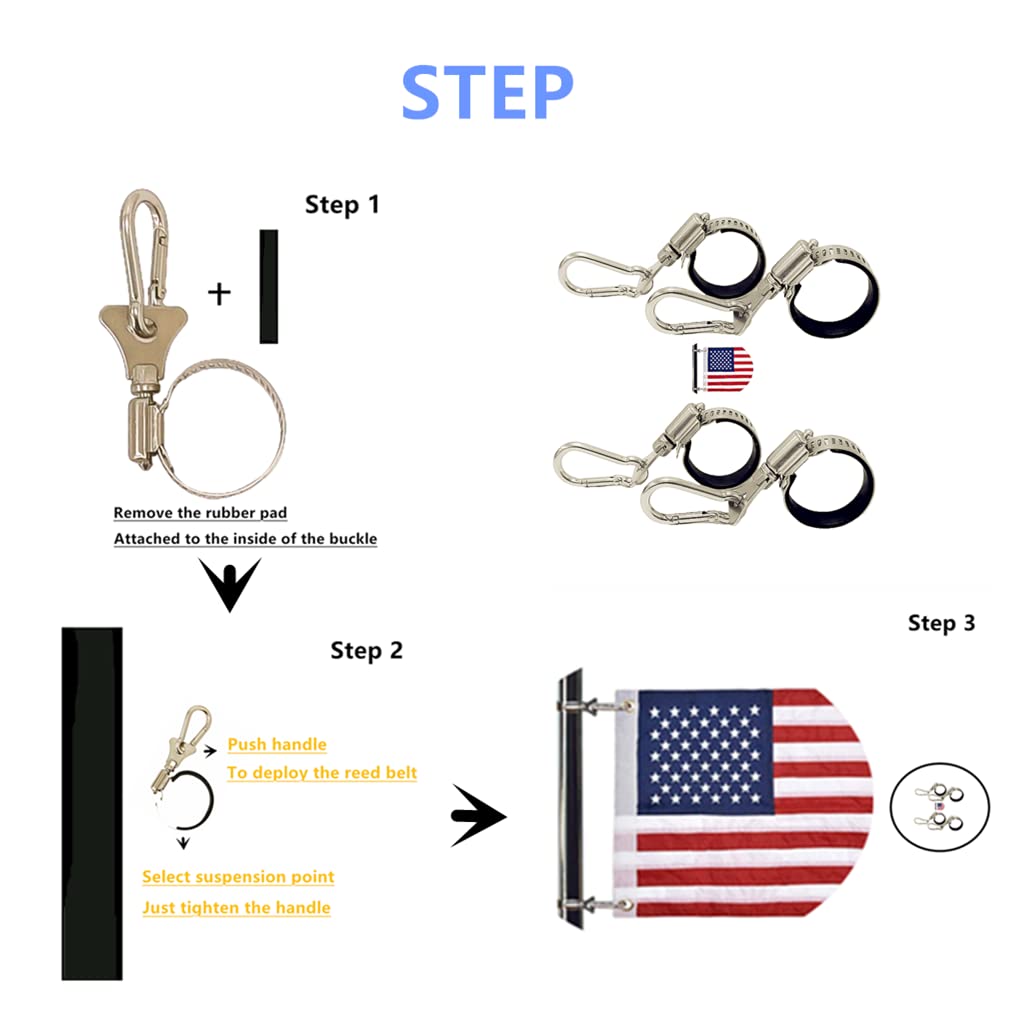 CARDCONVEX flagpole clip with rubber gasket protecting poles during installation.