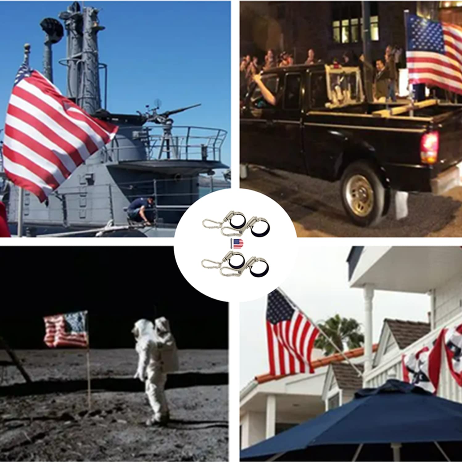 CARDCONVEX flagpole clip versatile for boats, bikes, gardens and more.