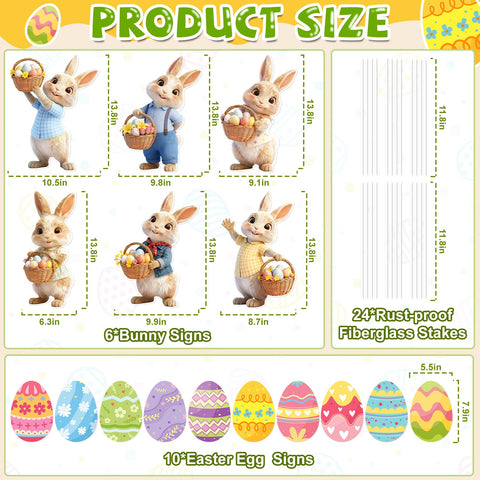 Cardkiss Easter egg signs add vibrant lawn color.
