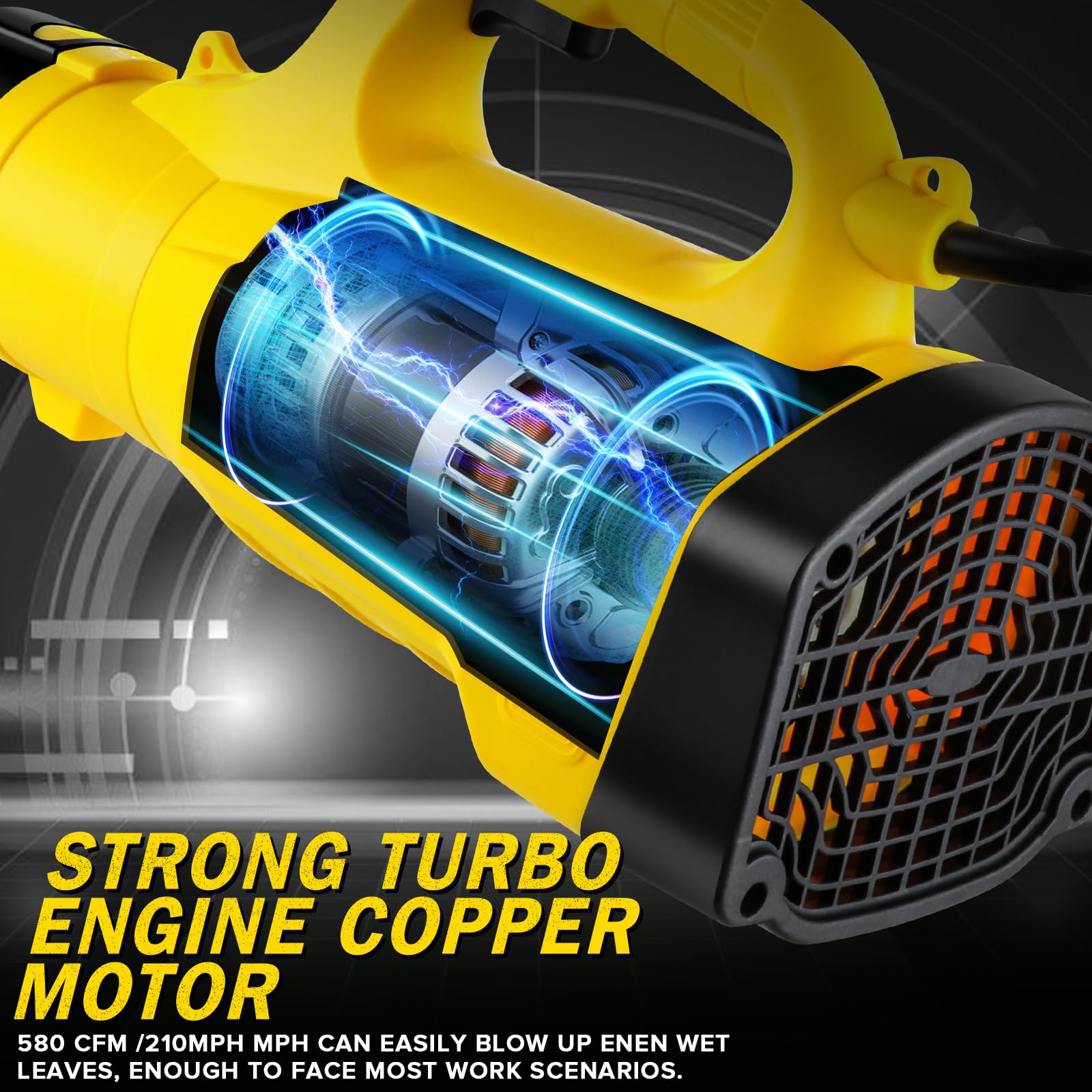 Cardmap leaf blower with 6-gear speeds for tailored airflow
