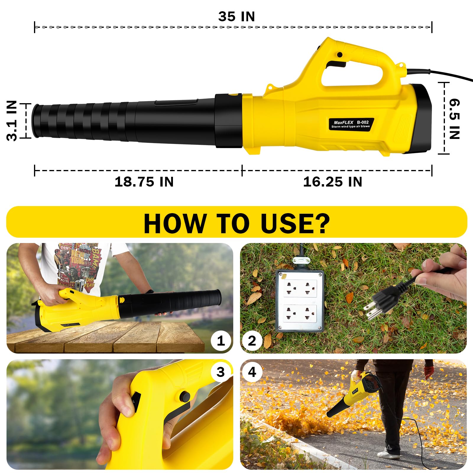 Cardmap leaf blower in a compact, one-handed ergonomic design