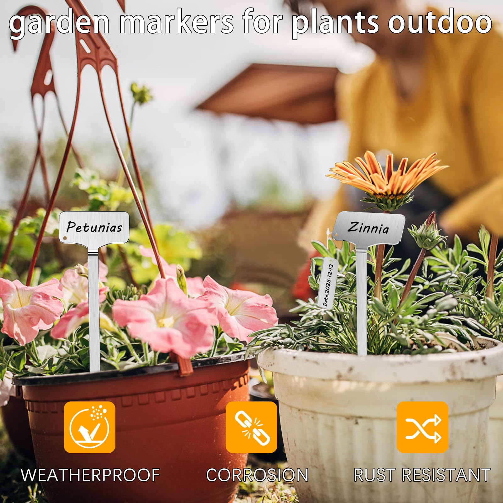 CareForge marker pen writes clean, reusable garden labels