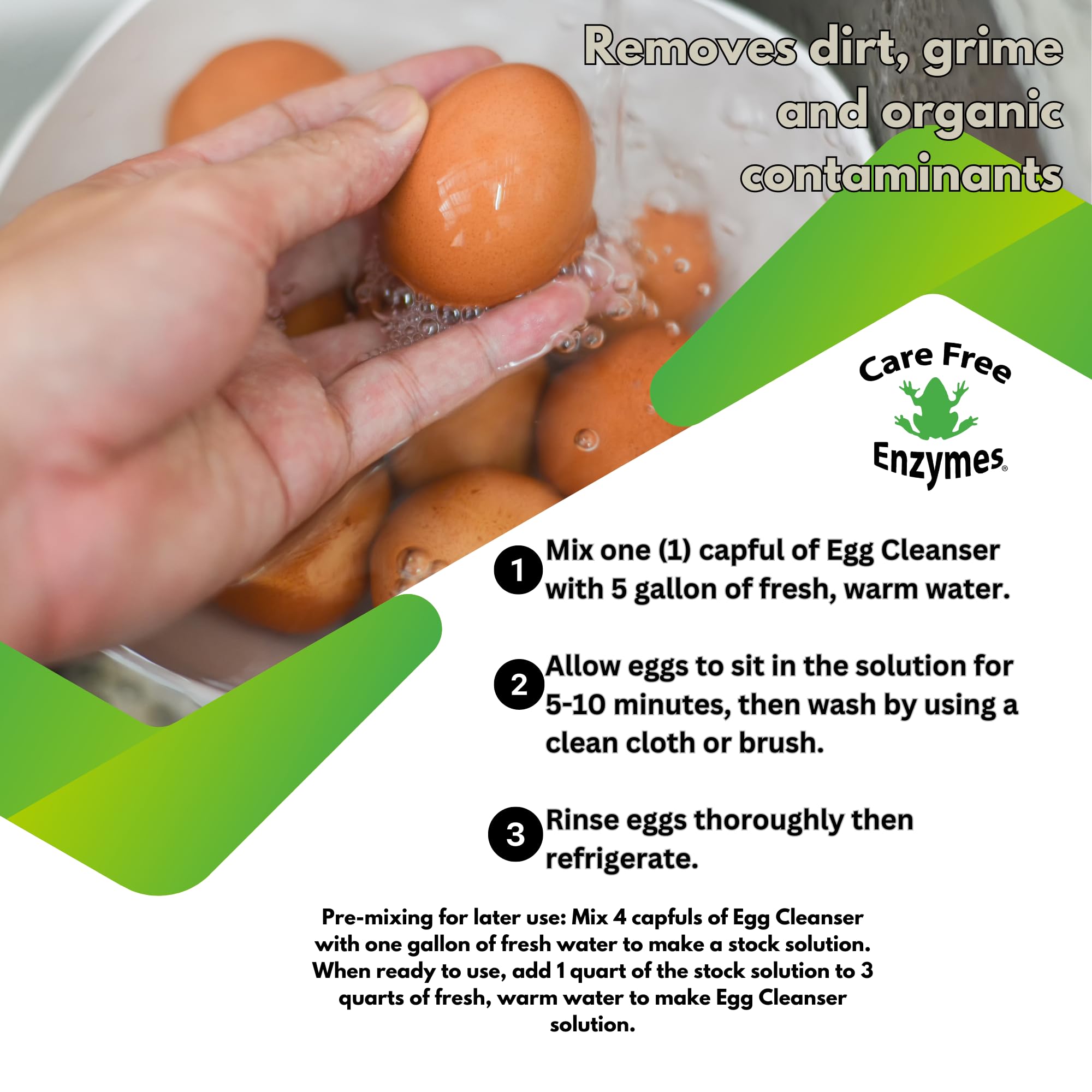 CareFree Enzymes back label with GRAS status and usage hints.