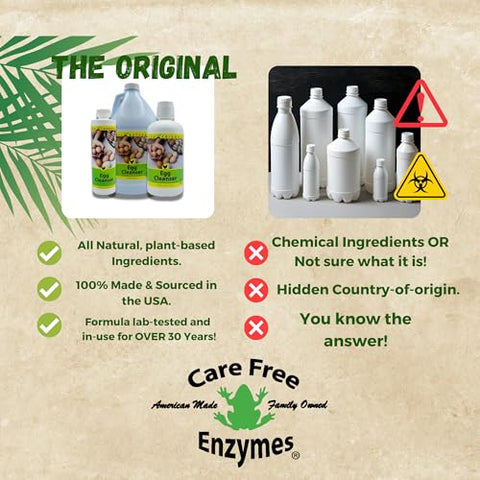 CareFree Enzymes ingredients list highlight plant-based, non-toxic formula.