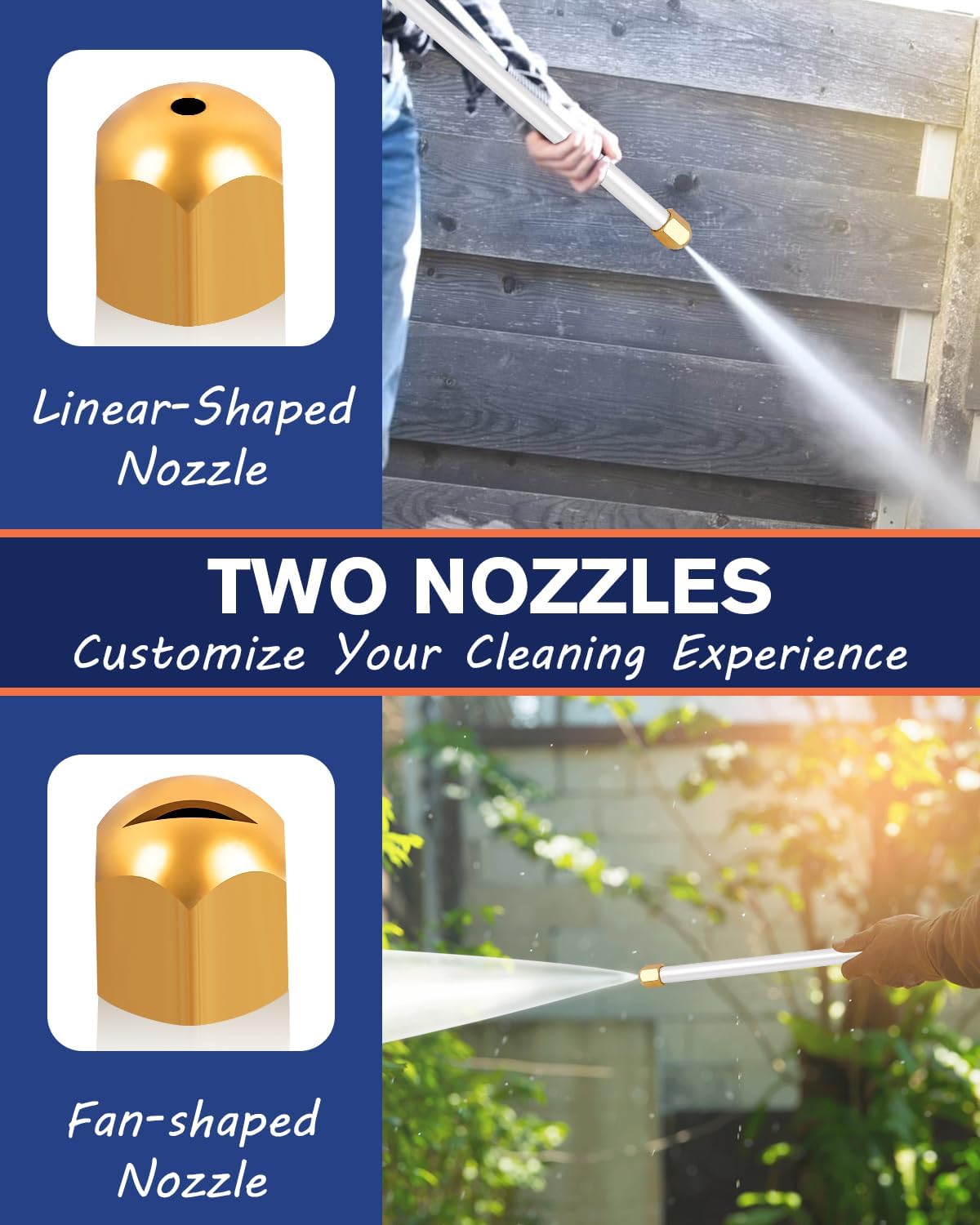 CARFKA flexible stainless steel wand reaches hard to clean areas