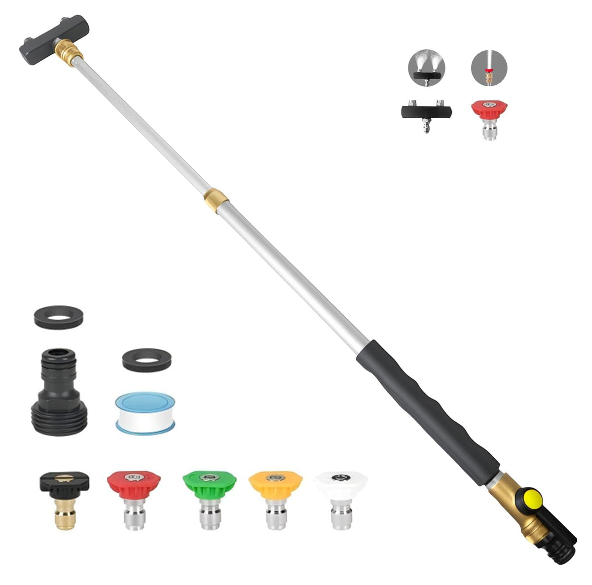 CARFKA Jet Nozzle extendable wand showing adjustable length for reach