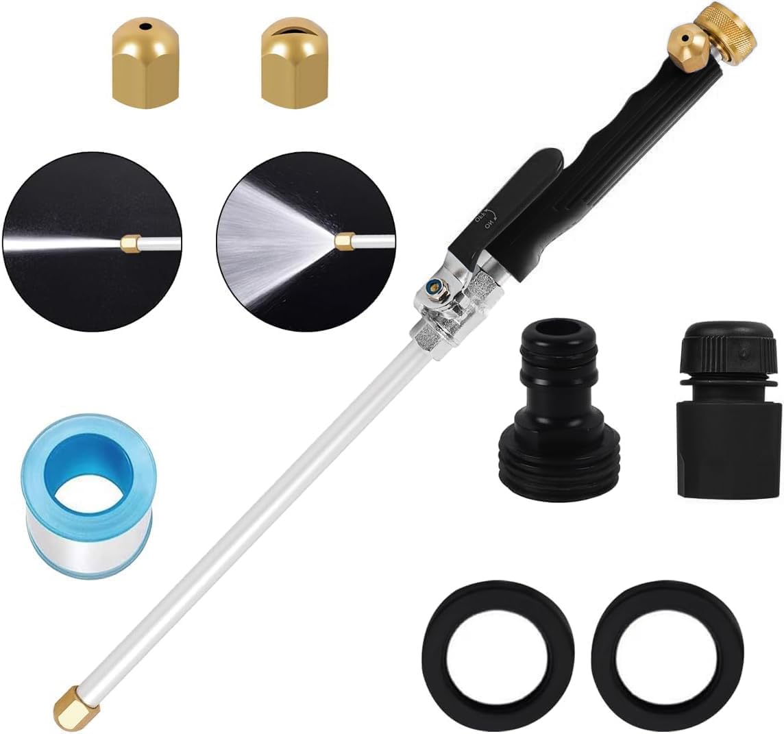 CARFKA jet nozzle attached to garden hose for effortless cleaning