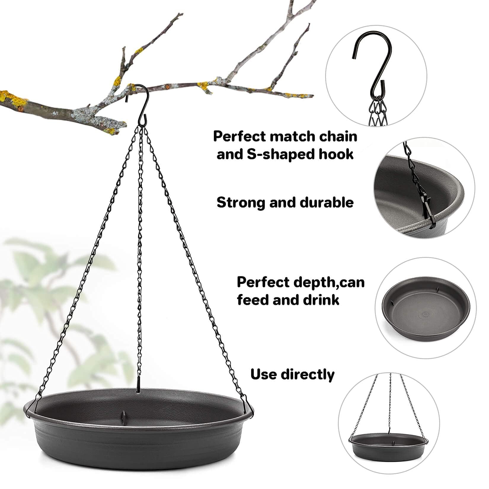 CARGEN resin-coated birdbath closeup highlighting durable finish against weather.