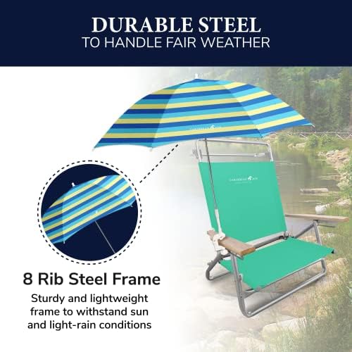 Caribbean Joe portable umbrella folds compactly for travel